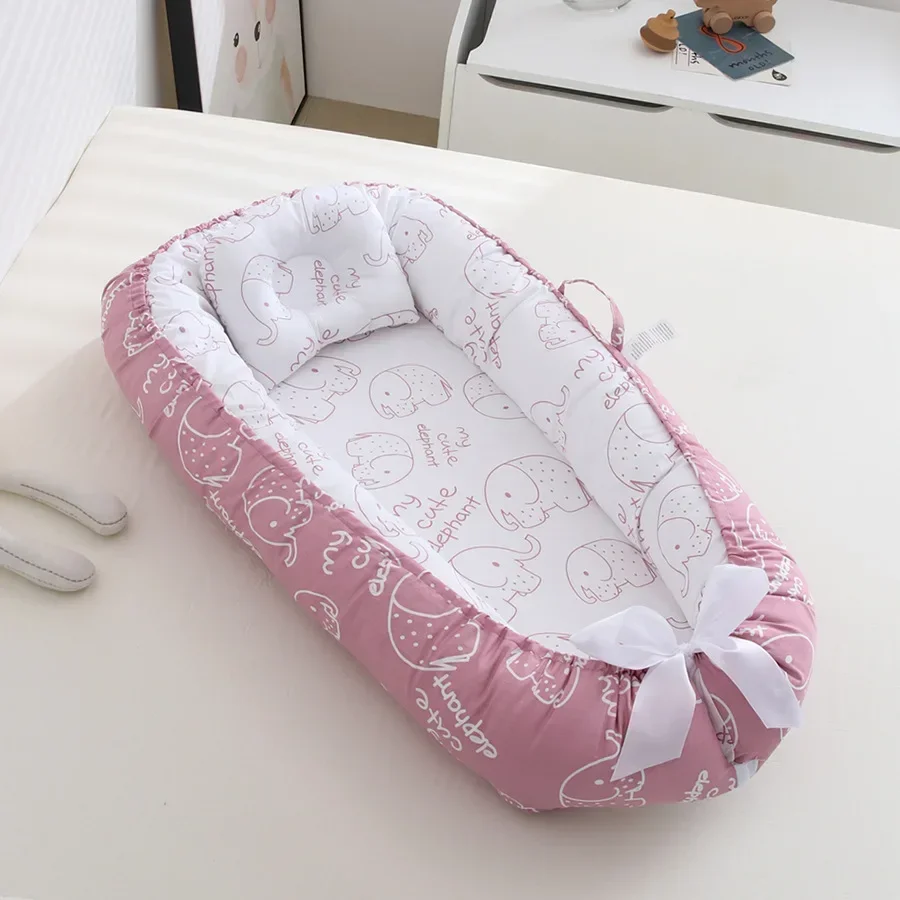 ทารกแรกเกิด Co-sleeping เตียง Nest สําหรับทารกพ่อแม่ข้างเตียง COT เด็กวัยหัดเดิน Bassinet รั้วกันชนเปลทารก Cradle หมอนหัว