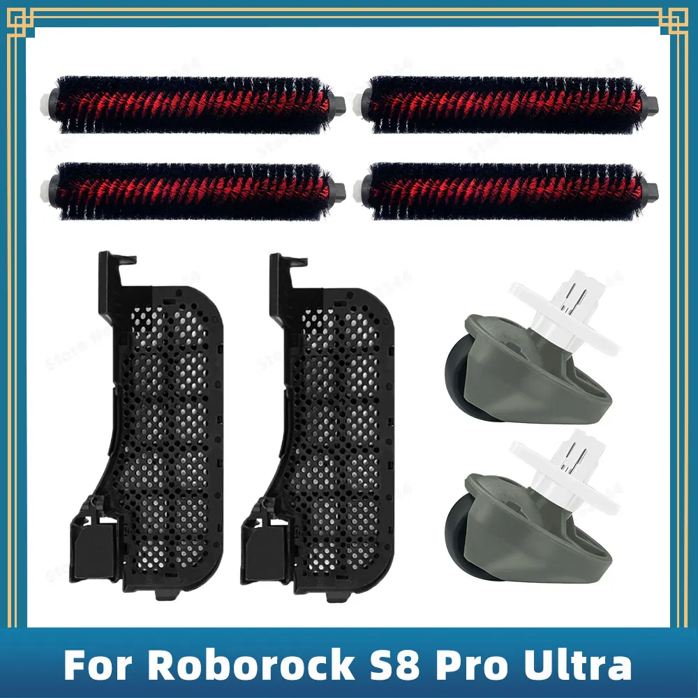 Compatible For Roborock S8 Pro Ultra Parts Accessories Cleaning Tank Filter High Speed Cleaning Rolling Brush Front Wheel Caster