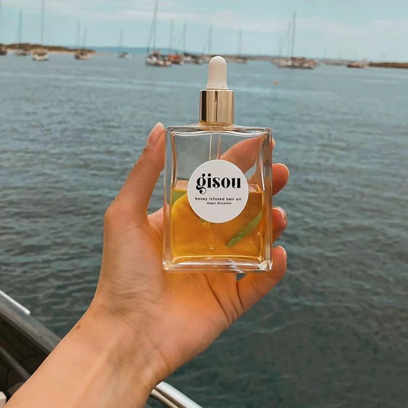 Gisou mit Honig angereichertes Lippenhaaröl, Reisegröße, angereichert mit Mirsalehi-Honig, um das Haar gründlich zu nähren und befeuchten. Geschenk für gesunde Mädchen