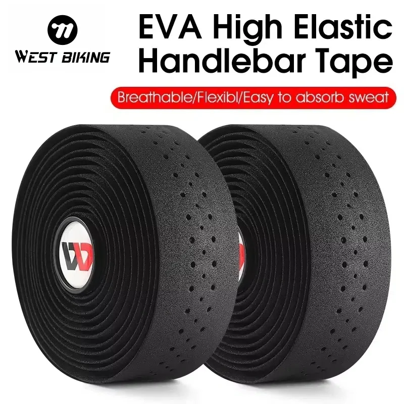 WEST BIKING – bande de guidon de vélo EVA, bande de barre de vélo à haute élasticité, bandes d'absorption des chocs respirantes, accessoires de vélo de route et vtt