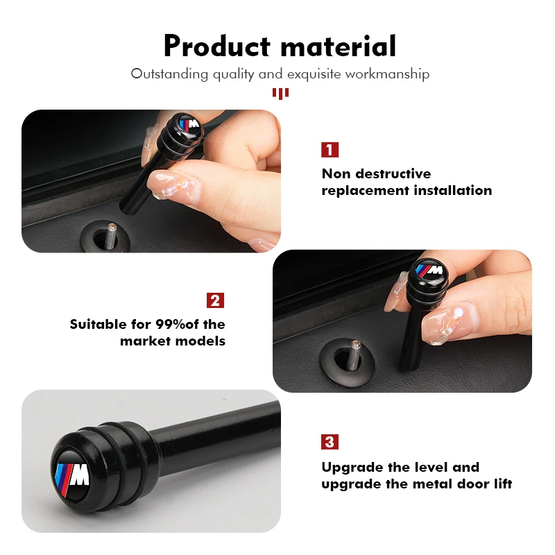 4pcs Car Universal Auto Door Lock Knob Pull Pins Hat Pad For BMW Performance X1 X3 X5 E39 E46 E90 F20 E60 F30 M3 M5