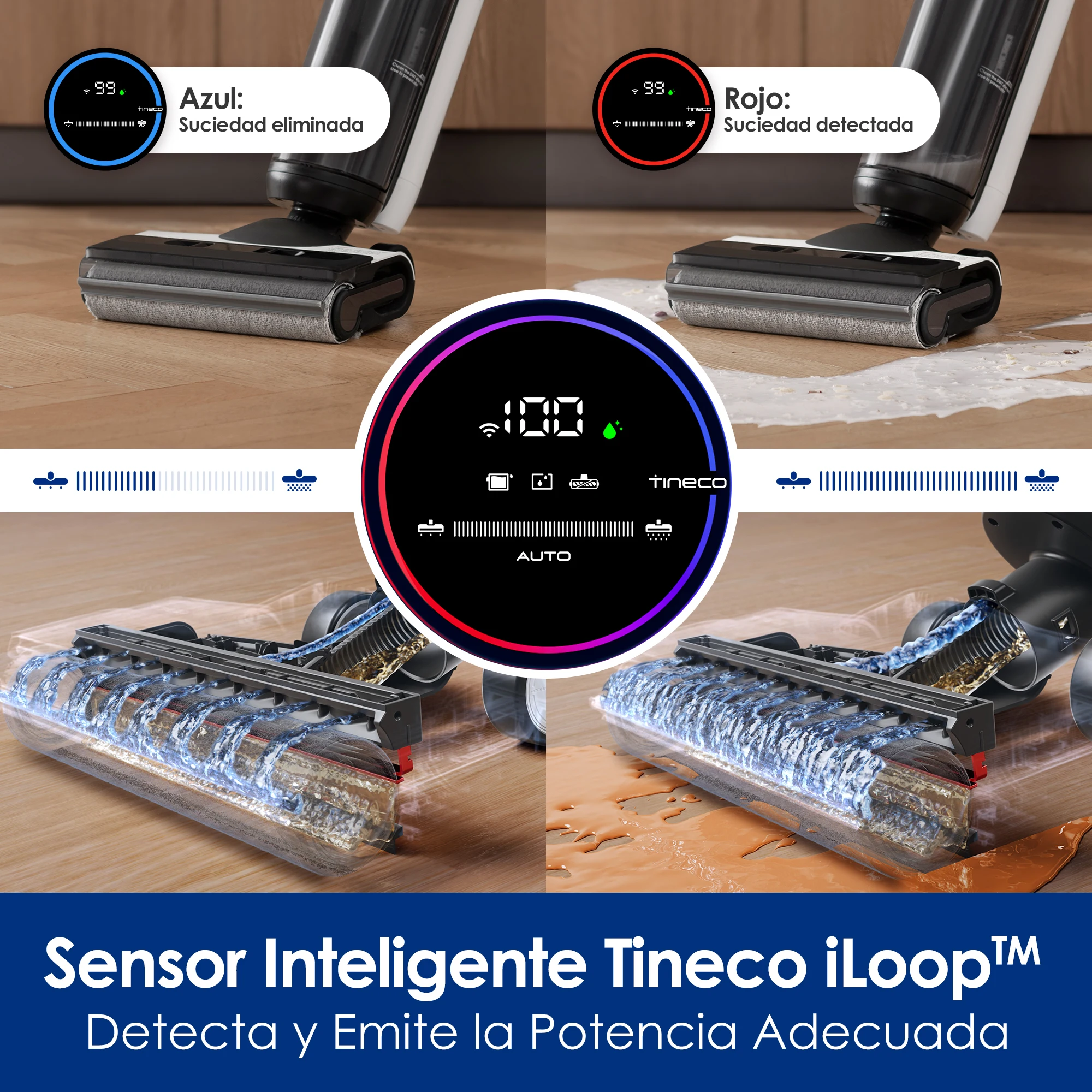 Tineco Floor One S6 – Lavadora de Pisos Inalámbrica Todo en Uno, Limpieza de Bordes de Doble Cara, Tiempo de Funcionamiento Largo, Ideal para Suciedad Pegajosa/Pelo de Mascotas, Autolimpieza