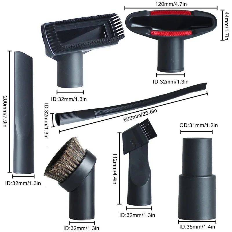 Accesorios de repuesto para aspiradora, accesorios para aspiradoras de 1 1/4 pulgadas y 1 3/8 pulgadas, boquilla para cepillo, herramienta para hendiduras, accesorios para aspiradoras