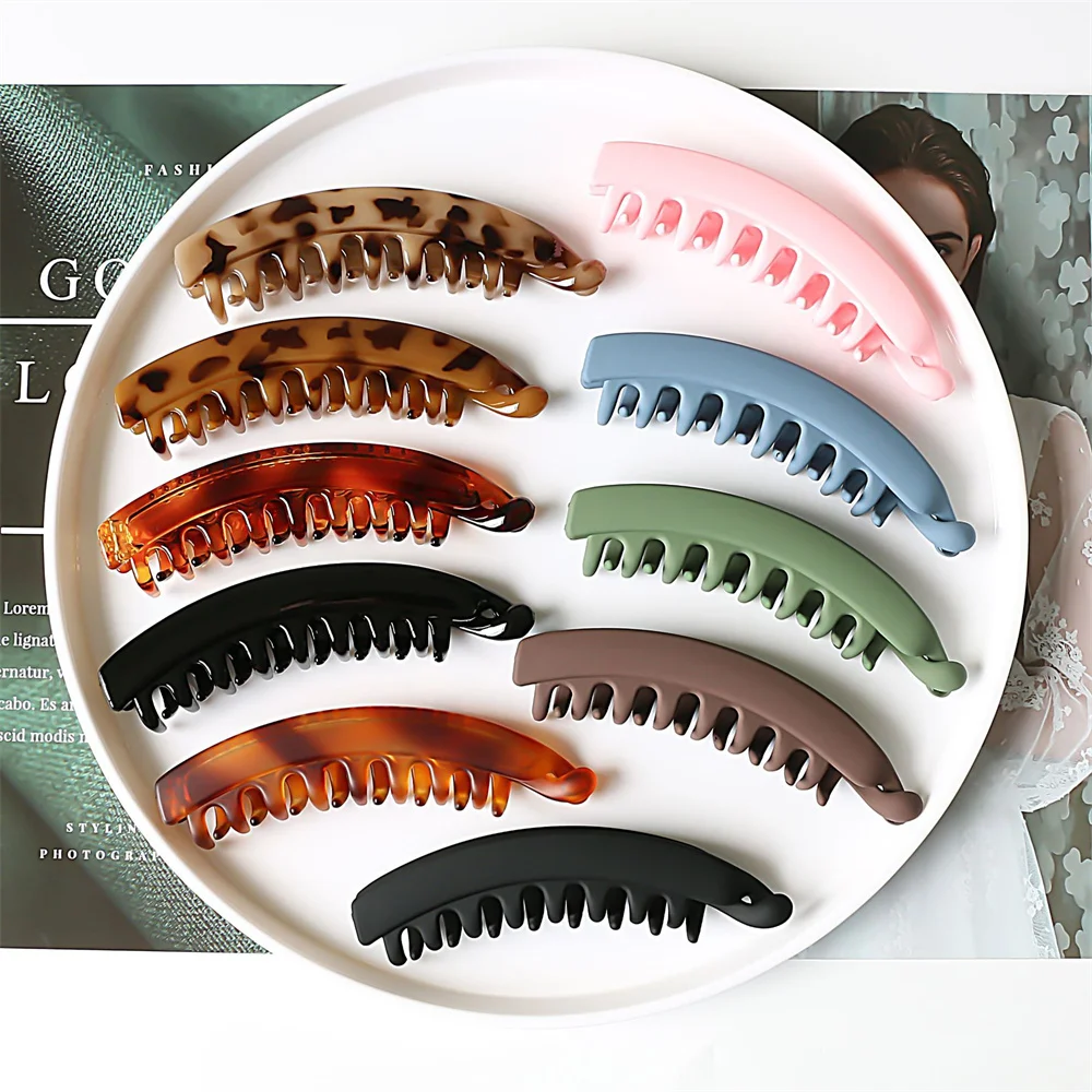 2021 Frosted Kẹp Tóc Màu Chuối Kẹp Nữ Phụ Kiện Tóc Thời Trang Đuôi Ngựa Barrettes Vuốt Tóc Kẹp Tóc