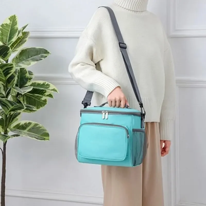 Práctica bolsa aislante gruesa Oxford de hombro Manual de gran capacidad para Picnic al aire libre, Camping y almuerzo