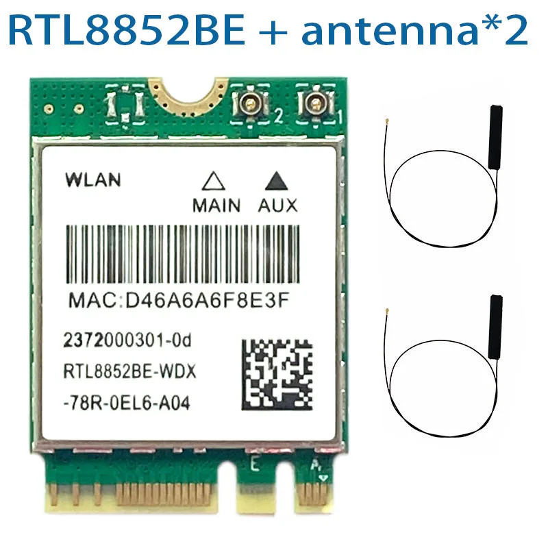 Realtek RTL8852BE сетевая карта WiFi 6 1800 Мбит/с BT 5,0 двухдиапазонный беспроводной Wi-Fi адаптер 802.11ac/ax 2,4G/5 ГГц MU-MIMO для Win 10