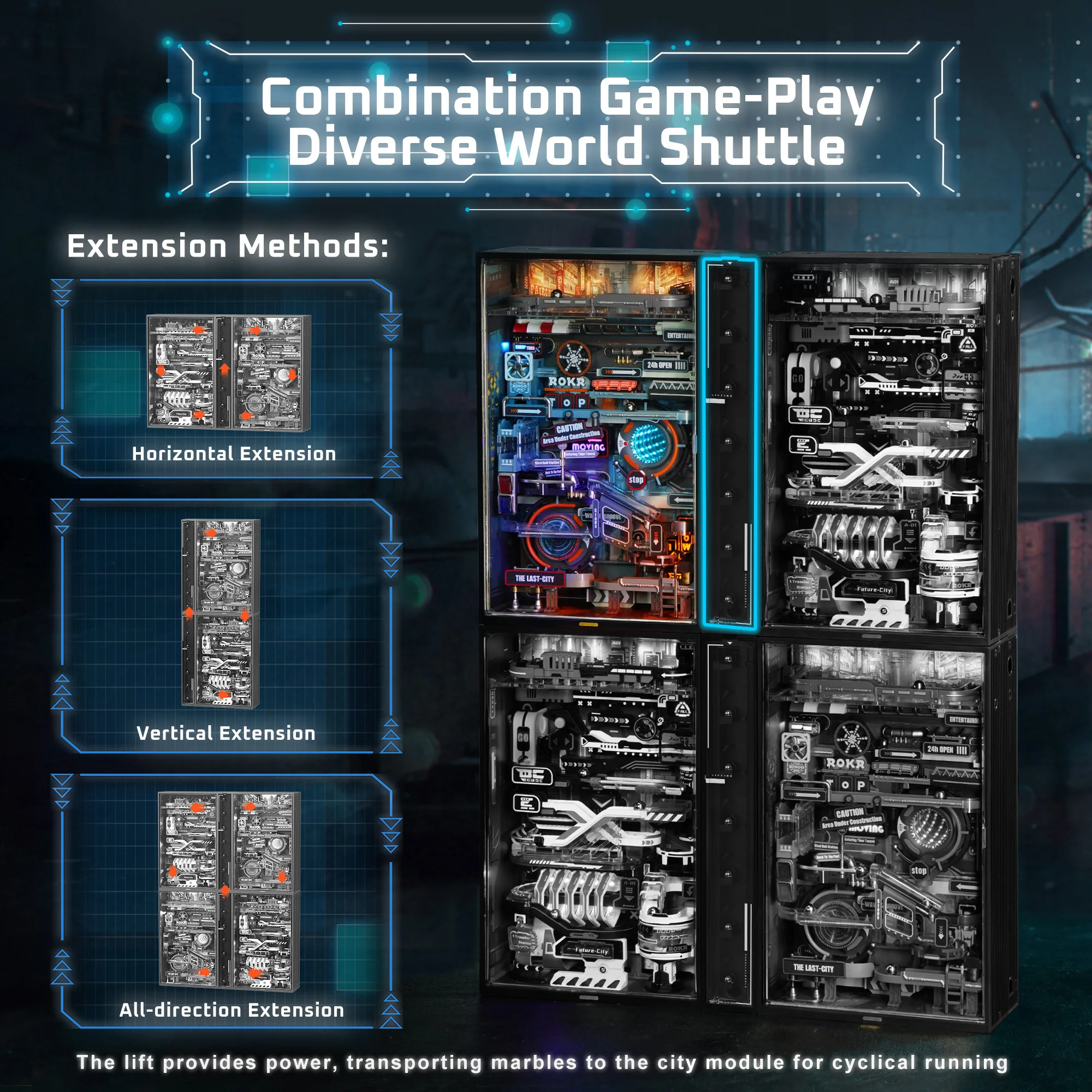 Robotime Rokr The Last City-mármol futurista Run Cyberpunk regalo para hombres modelo de rompecabezas 3D decoración de juegos automática