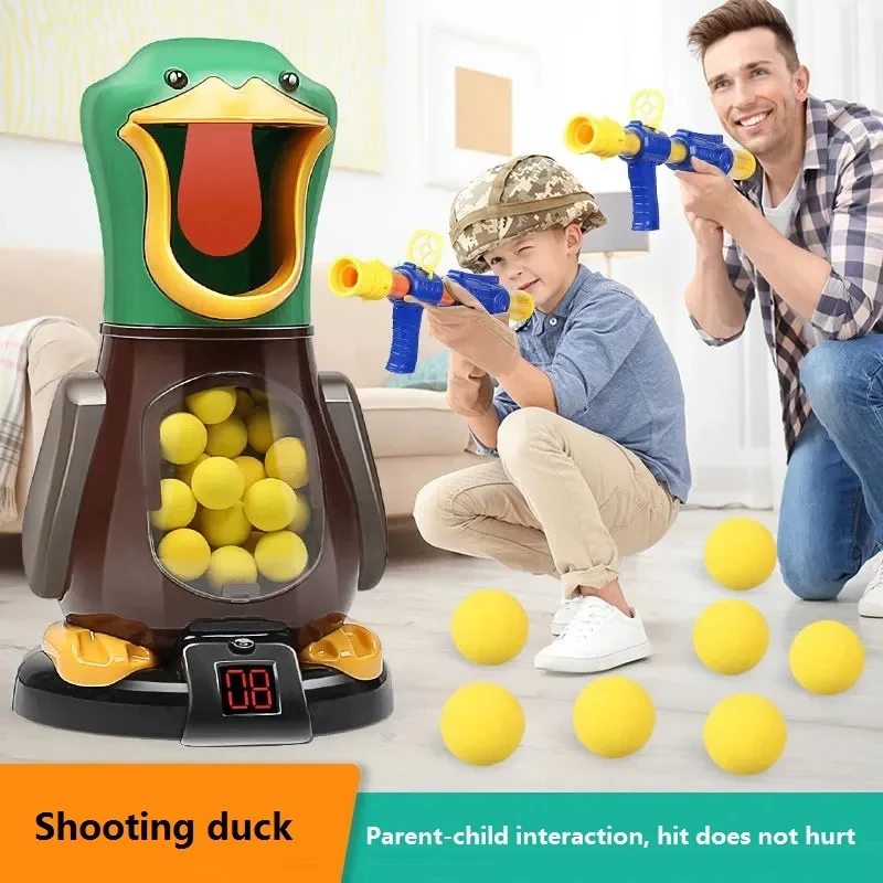 ยิงเป็ดของเล่นปืนพก Air-powered ปืน Bullet Ball คะแนน Battle เกมตลก Parent-Child Interaction ของเล่นเด็กของขวัญ