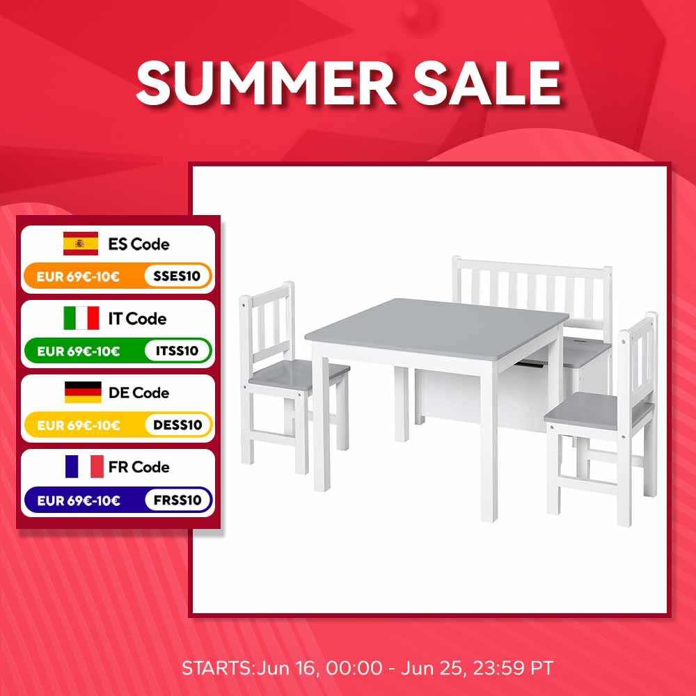 MCOM-Mesa y Sillas pour salle de bain, 4 pièces, 138 pièces + 3 pièces, gris et blanc