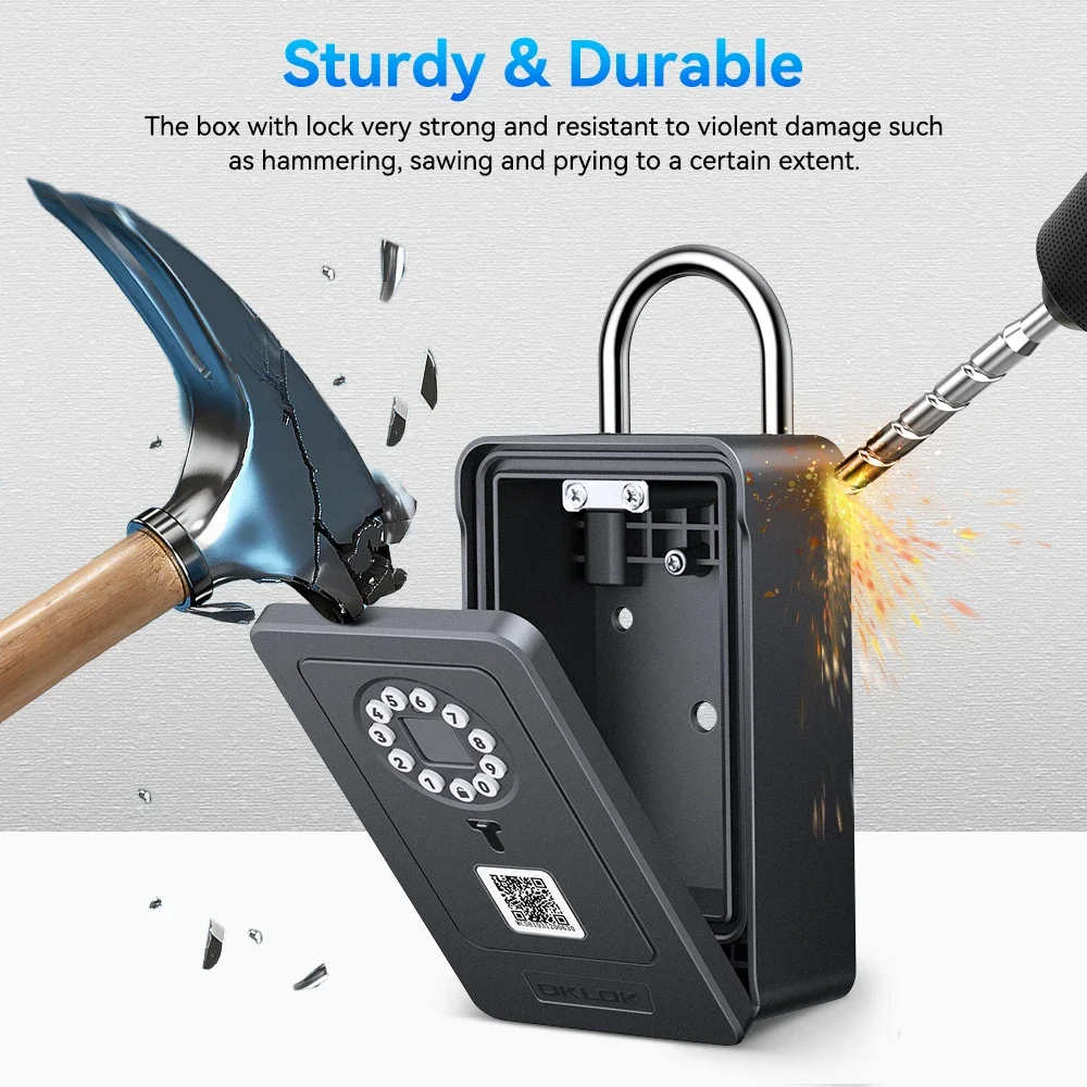 Camluxy Smart Key Box Vingerafdruk Veilig Opslagslot Sleutel 6 Digitale Wachtwoordcode Beveiliging Lockbox Combinatiecode IC-kaart Ontgrendelen