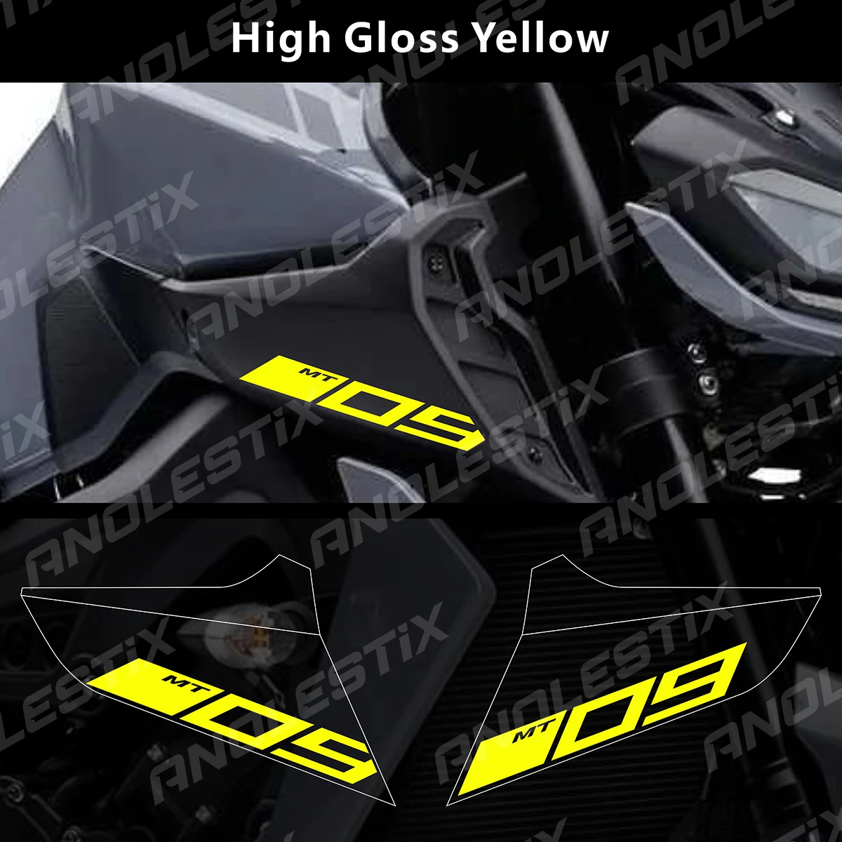 AnoleStix-Juego de logotipo reflectante para motocicleta, calcomanías con emblema de entrada de aire para YAMAHA MT09 MT-09 SP 2017 2018 2019 2020