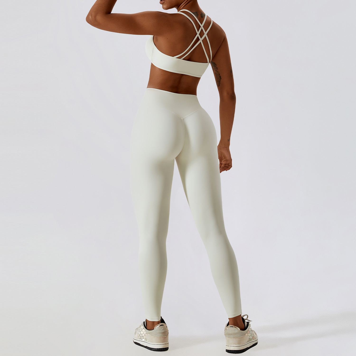 Conjuntos de ropa de Yoga para mujer, ropa deportiva, mallas de cintura alta y Top, conjunto de dos piezas, chándal de gimnasio sin costuras, trajes de entrenamiento físico