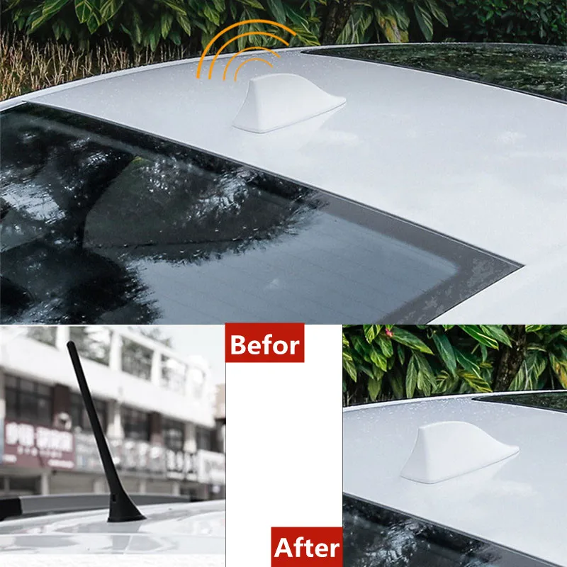 Neue Universal Carbon Look Auto Dach Top Mount Shark Fin Antenne Antenne Topper Auto Radio AM FM Antenne Signal Verstärker