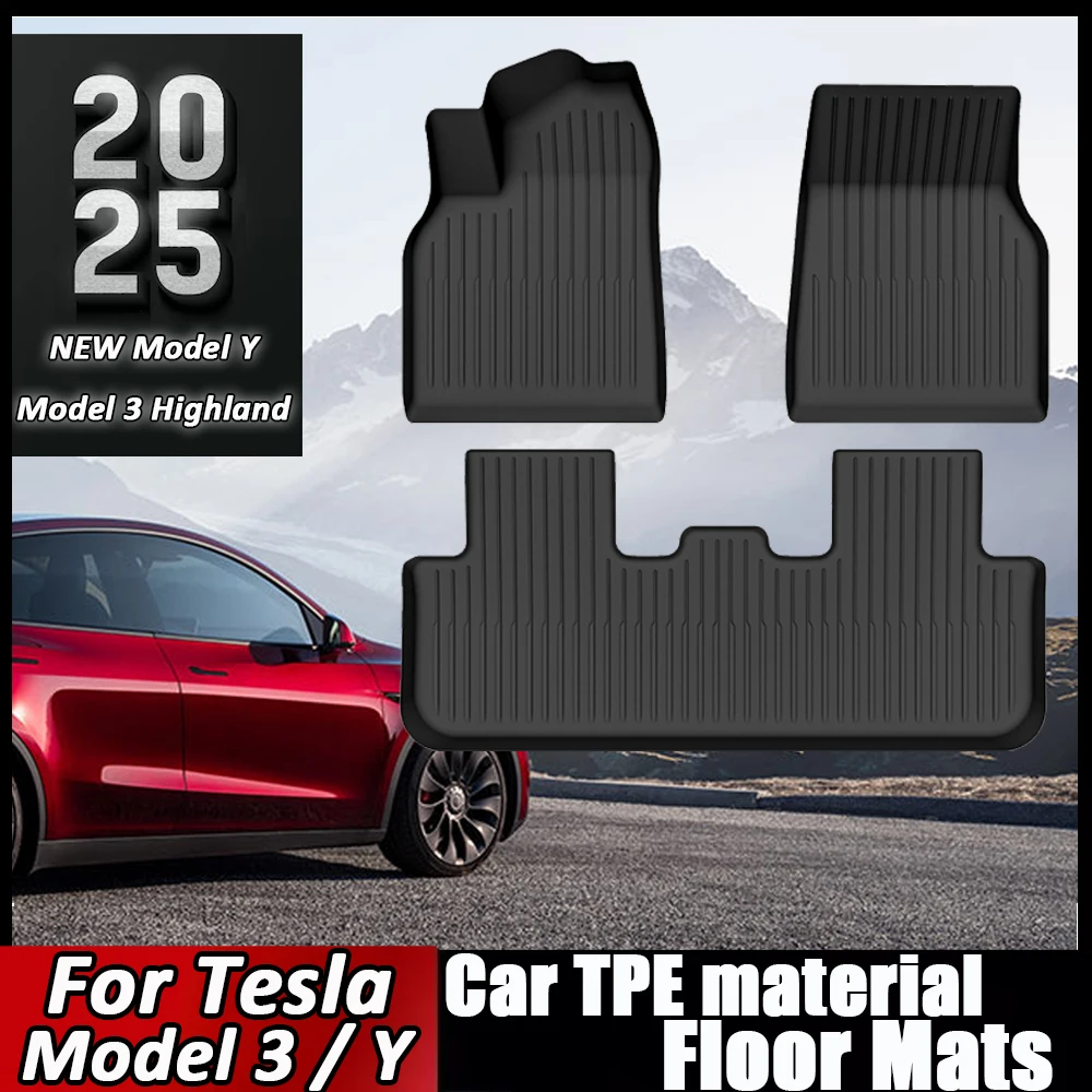 Samochodowe dywaniki podłogowe TPE do Tesla Model 3 Highland New Model Y 2019-2025 Zestaw mat bagażowych Cztery pory roku Wodoodporna antypoślizgowa mata bagażnika