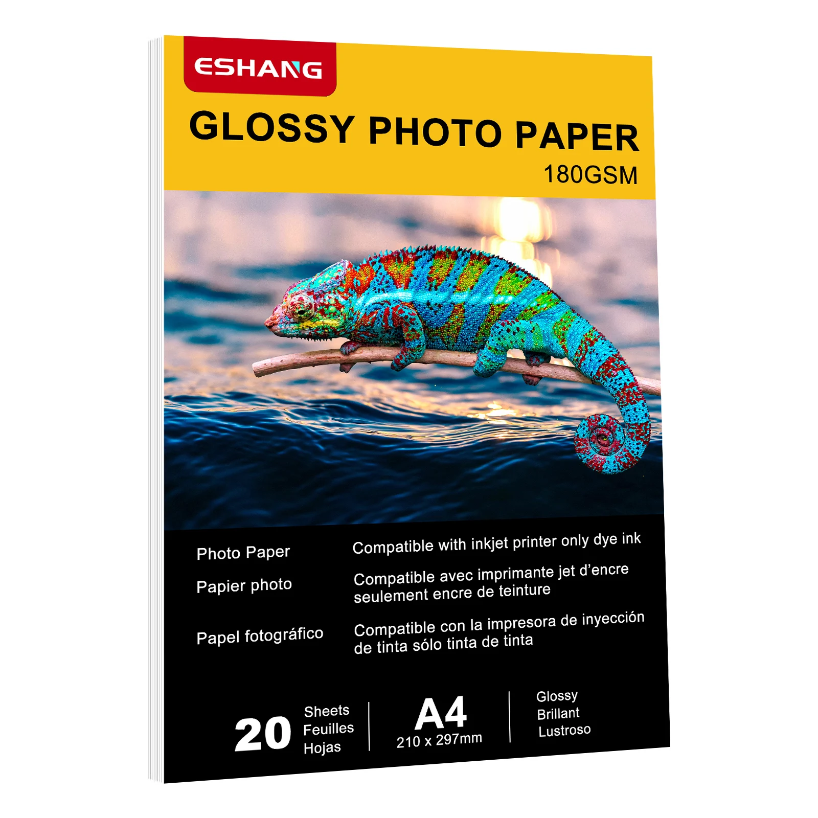 20 Blatt glänzendes A4-Fotopapier, 180 g/m2, hochauflösendes 5760 dpi Inkjet-Druckmaterial, Papier für Hochzeitsalben, Kunstdrucke
