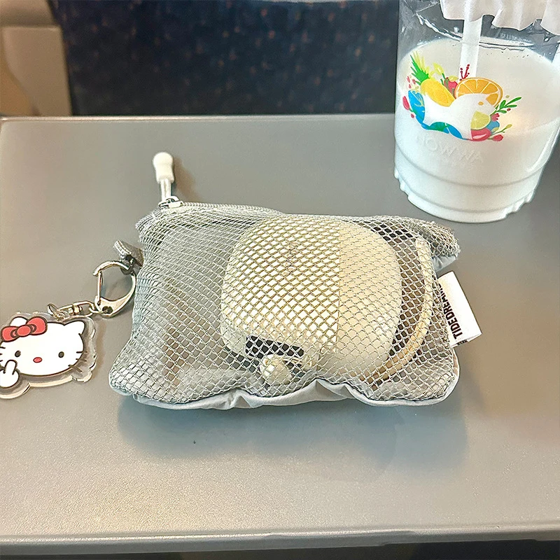 Travel Makeup Storage Bags New Mesh Coin Purse Simple Portable Mini Bag Multi-purpose Square Bag Double-layer Zipper Card Holder