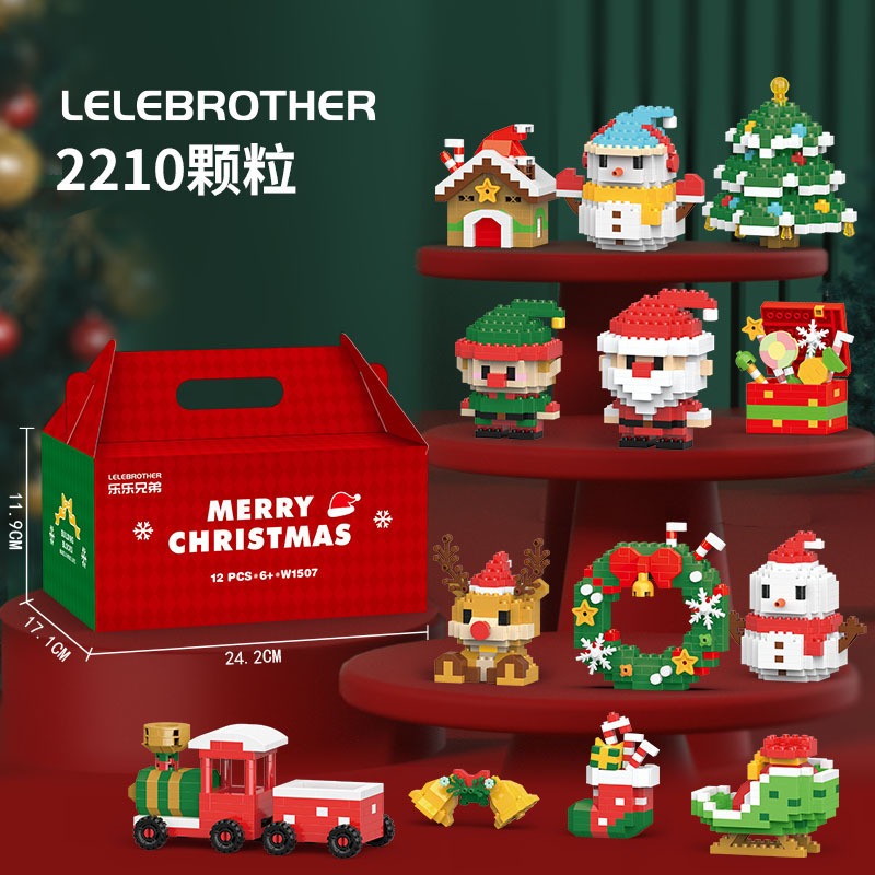 Blocos de construção de natal mini papai noel modelo micro diy tijolos boneco de neve decoração crianças presente quebra-cabeça montagem brinquedos