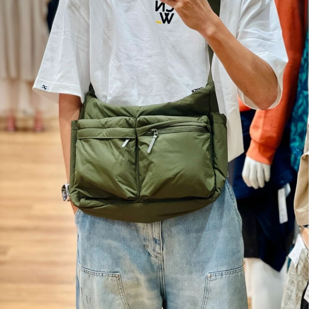 Модная нейлоновая сумка через плечо большой емкости Harajuku, спортивная мужская сумка на плечо, сумка на молнии, корейский стиль, сумка для компьютера, дорожная
