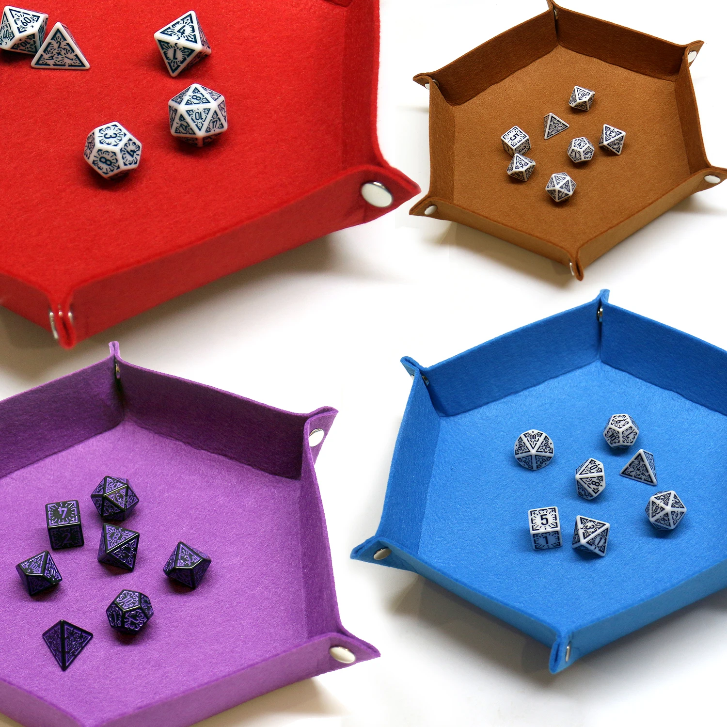 1pc conjunto de bandeja de dados dobrável bandejas de dados hexágono bandeja de rolamento de dados de feltro titular para jogos de dados como rpg e outros jogos de mesa