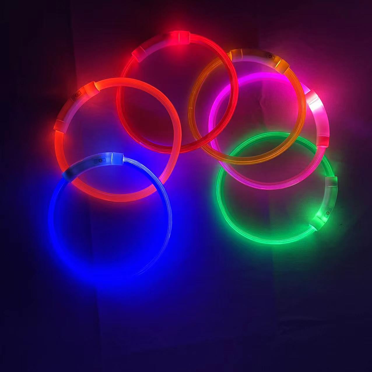 Collar Led Usb para perro, Accesorio luminoso de carga nocturna, seguridad nocturna, brillo intermitente, prevención de pérdida
