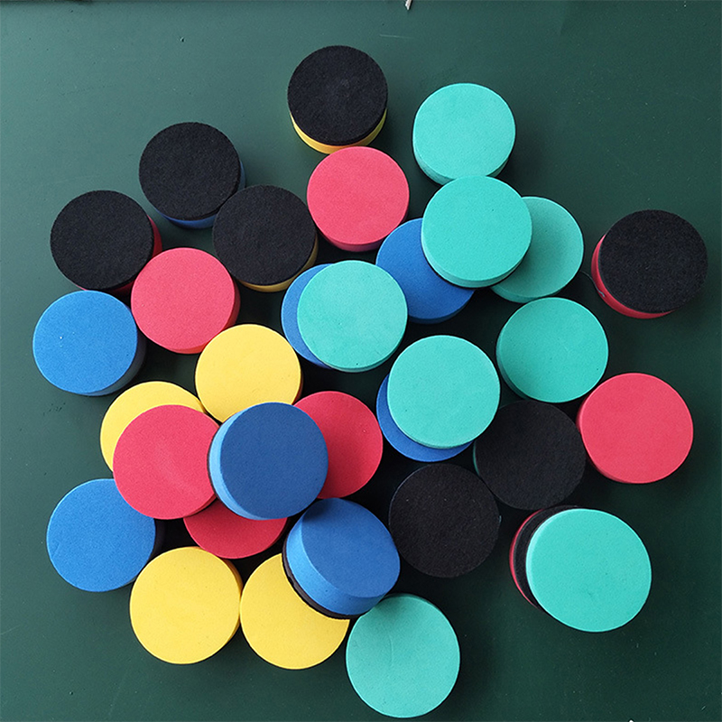 4 pz/lotto Rotondo Magnetico Mini Lavagna Gomma Lavagna Pulitore A Secco Pulire Pennarello Spolverino Accessori Scolastici Forniture Per Ufficio