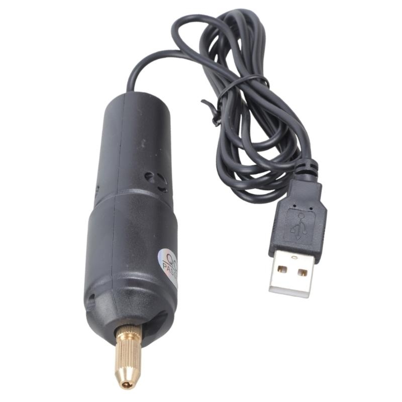 Black USB Drill with Drill Bits for Resin Polymer Clay Jewelry Pendant Making Supplies