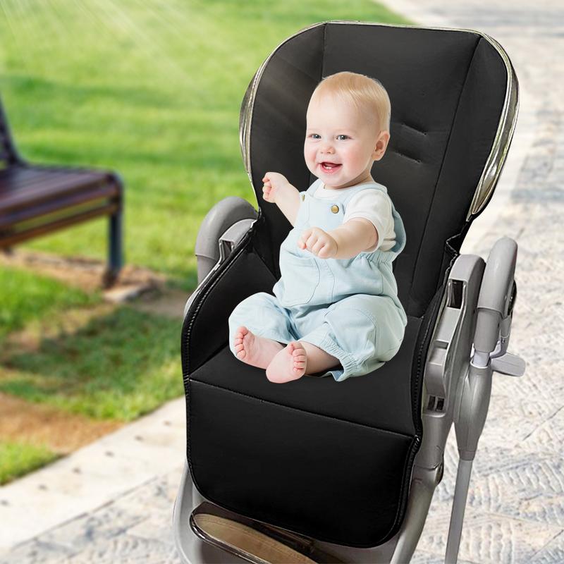 Almofada de couro para cadeira alta, capa de assento de couro pu para cadeira alta, protetor de derramamentos e migalhas, cadeira de jantar infantil