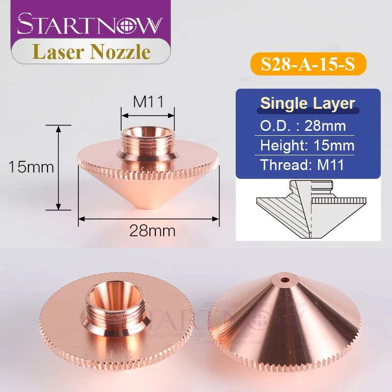 Startnow Cắt Laser Vòi Phun Đơn 2 Lớp Cho Precitec WSX Raytools CNC Sợi Laser Đầu Vòi Phun Cắt Máy Hàn