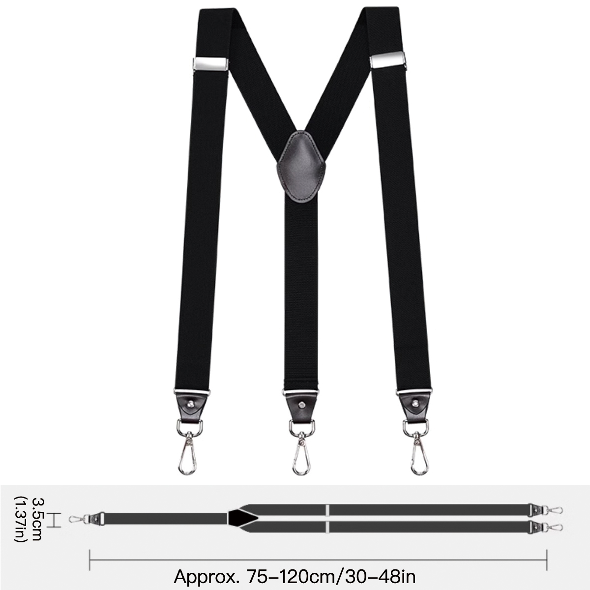 Heavy Duty Suspenders with Swivel Hooks for Men Work Jeans Y Back Big and Tall Adjustable Elastic Trouser Braces Belt Loop Strap