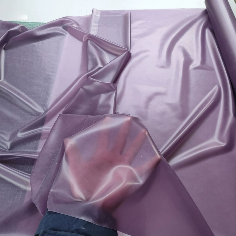 Tecido de borracha de látex natural puro roupas diy alta elástica suave à prova d'água multicolorido 1.1 metros de largura