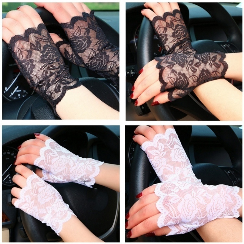 Delysia King レディース ショート ハーフフィンガー ファッション レース グローブ