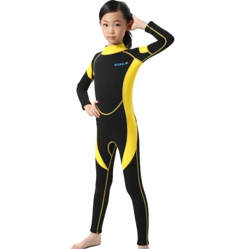 2.5MM neoprenowe kombinezony dziecięce stroje kąpielowe kombinezony do nurkowania długie rękawy chłopcy dziewczęta Surfing dzieci wysypka Guards Snorkel One Pieces