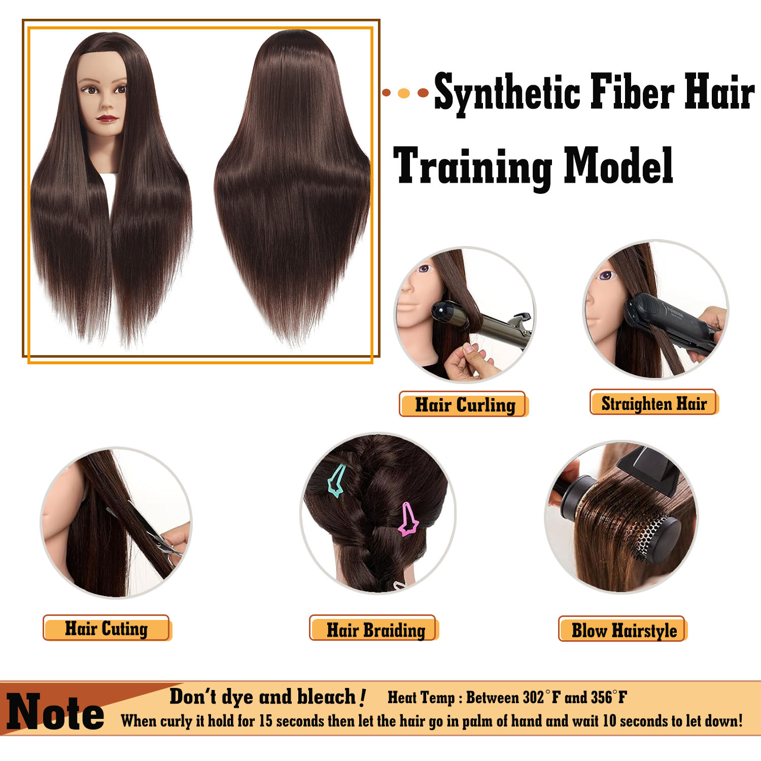 Mannequin Kopf Ausbildung Kopf Für Braid Friseur 100% Hohe Temperatur Faser Weibliche Mannequin Training Puppe Kopf