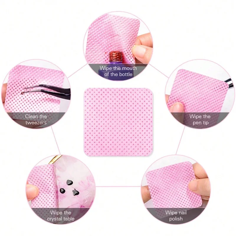 Lint ฟรีผ้าฝ้ายเล็บ Remover ผ้าเช็ดทําความสะอาดเครื่องมือทําความสะอาดเล็บผ้าเช็ดทําความสะอาดเคล็ดลับ UV GEL Polish Removal Pad กระดาษผ้าเช็ดทําความสะอาด