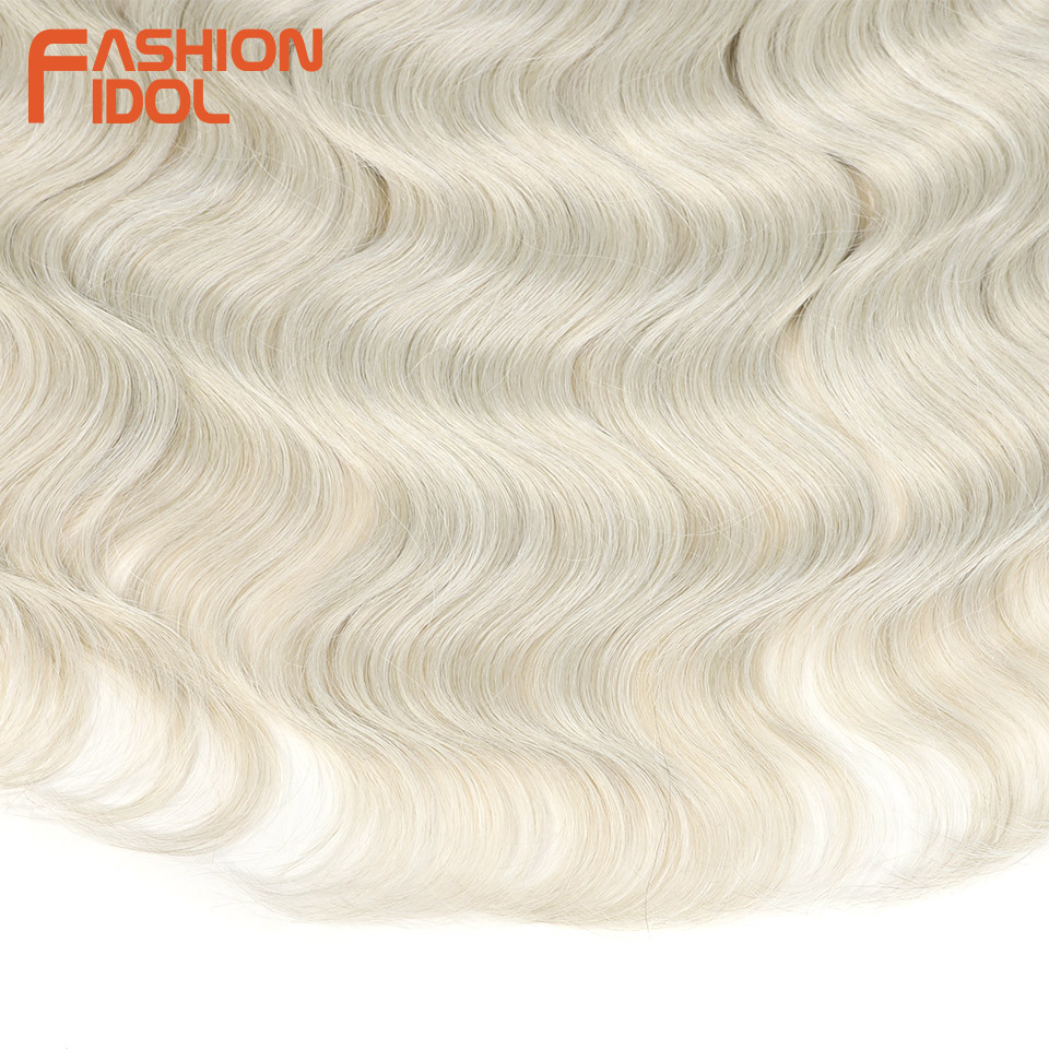 FASHION IDOL 24-calowe warkocze szydełkowe typu Body Wave Włosy syntetyczne dla czarnych kobiet Głęboka fala wodna Plecionka z ombre Sztuczne przedłużanie włosów
