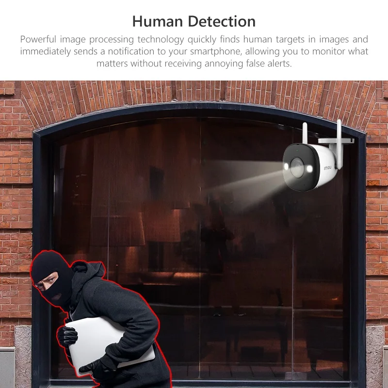 IMOU Bullet 2E 4MP 3K foco incorporado cámara WiFi a todo Color al aire libre IP67 impermeable seguridad del hogar cámara IP de detección humana