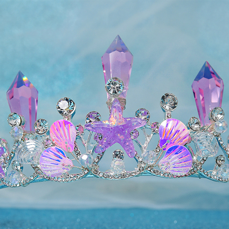 Cristal strass tiaras com borla e pérolas, coroa vintage, artesanal princesa rainha festa coroa, conchas novas