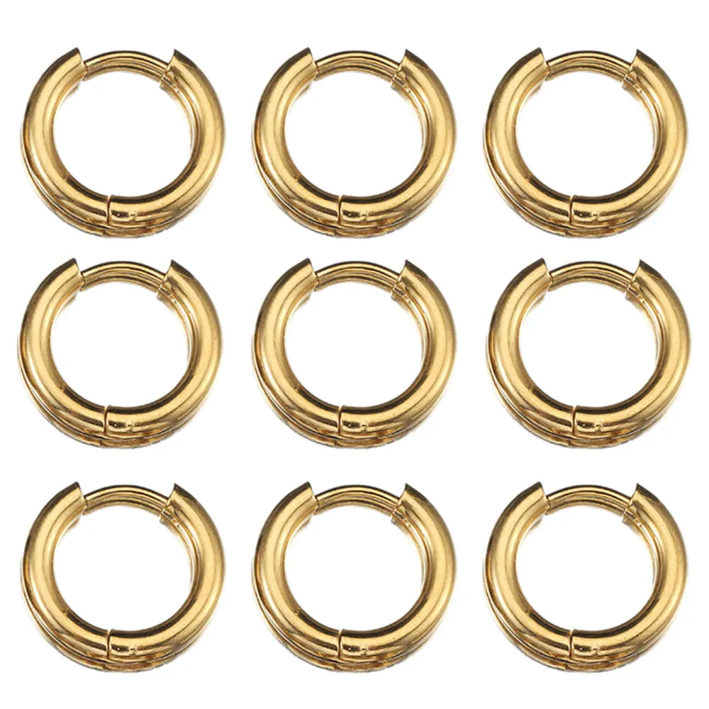 10 stücke 8-14mm Edelstahl Ohr bügel Gold Farbe Ohrring für Frauen Männer DIY Schmuck machen Ohrring Punk HipHop Piercing Zubehör