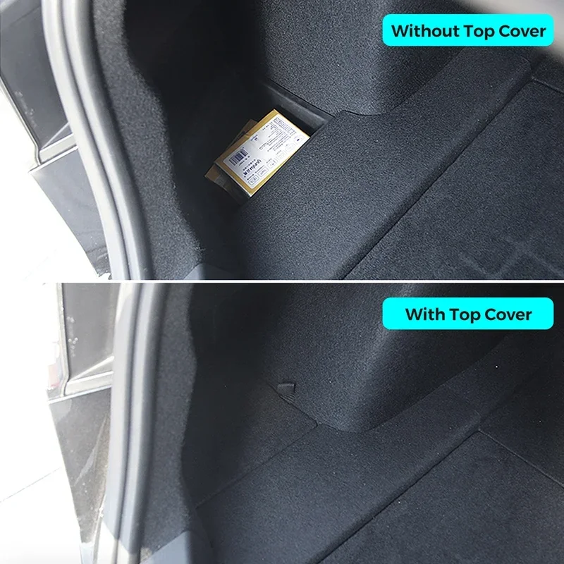 For Tesla Model 3 Rear Trunk Storage Box Left Side Space Organizer with Pull Rope Car Interior Accessories Model3 2021-2023