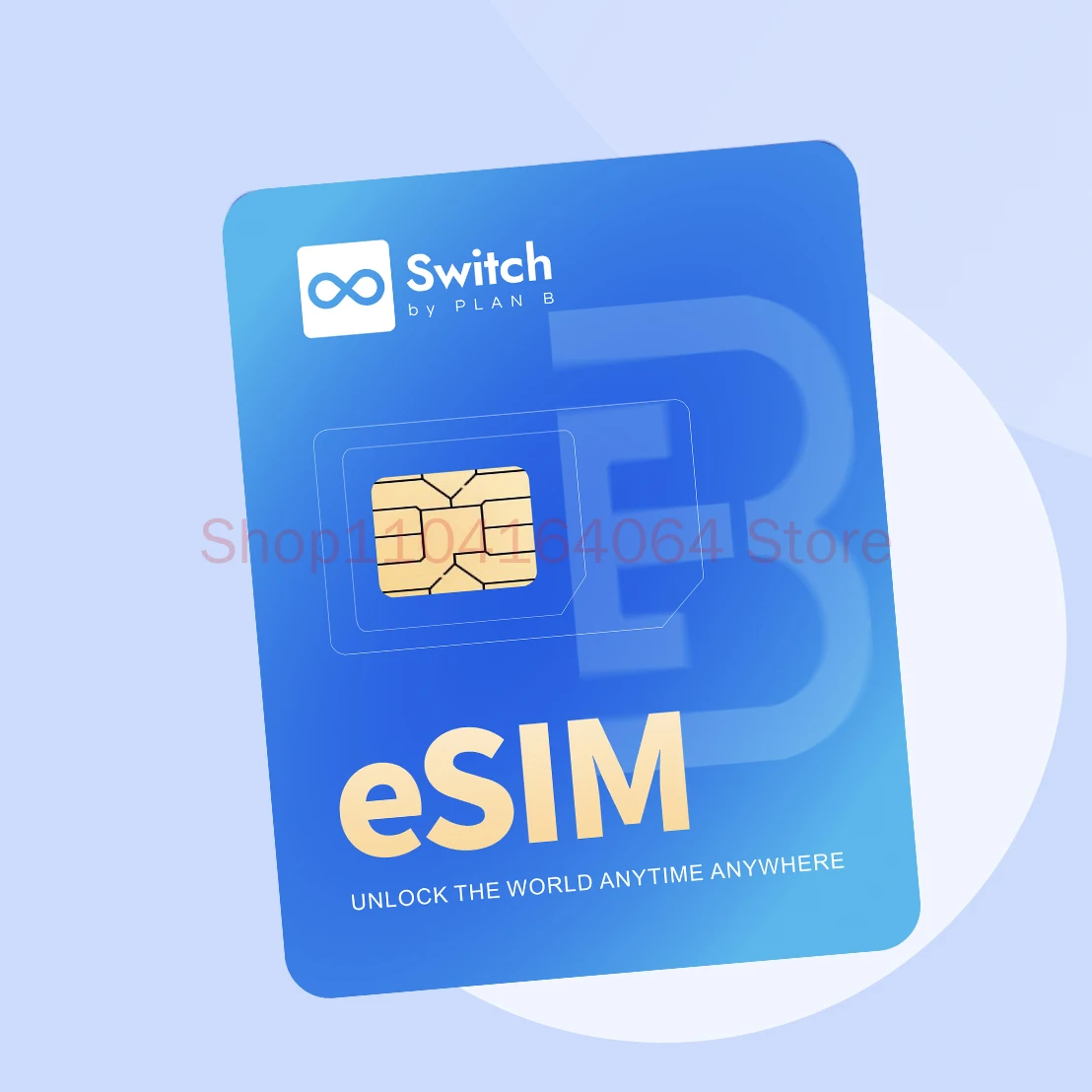Switch by PlanB, Physical ESIM Card, Travel and Business Trip, Convert to SIM, Unlimited Write, Supports Android and Apple
