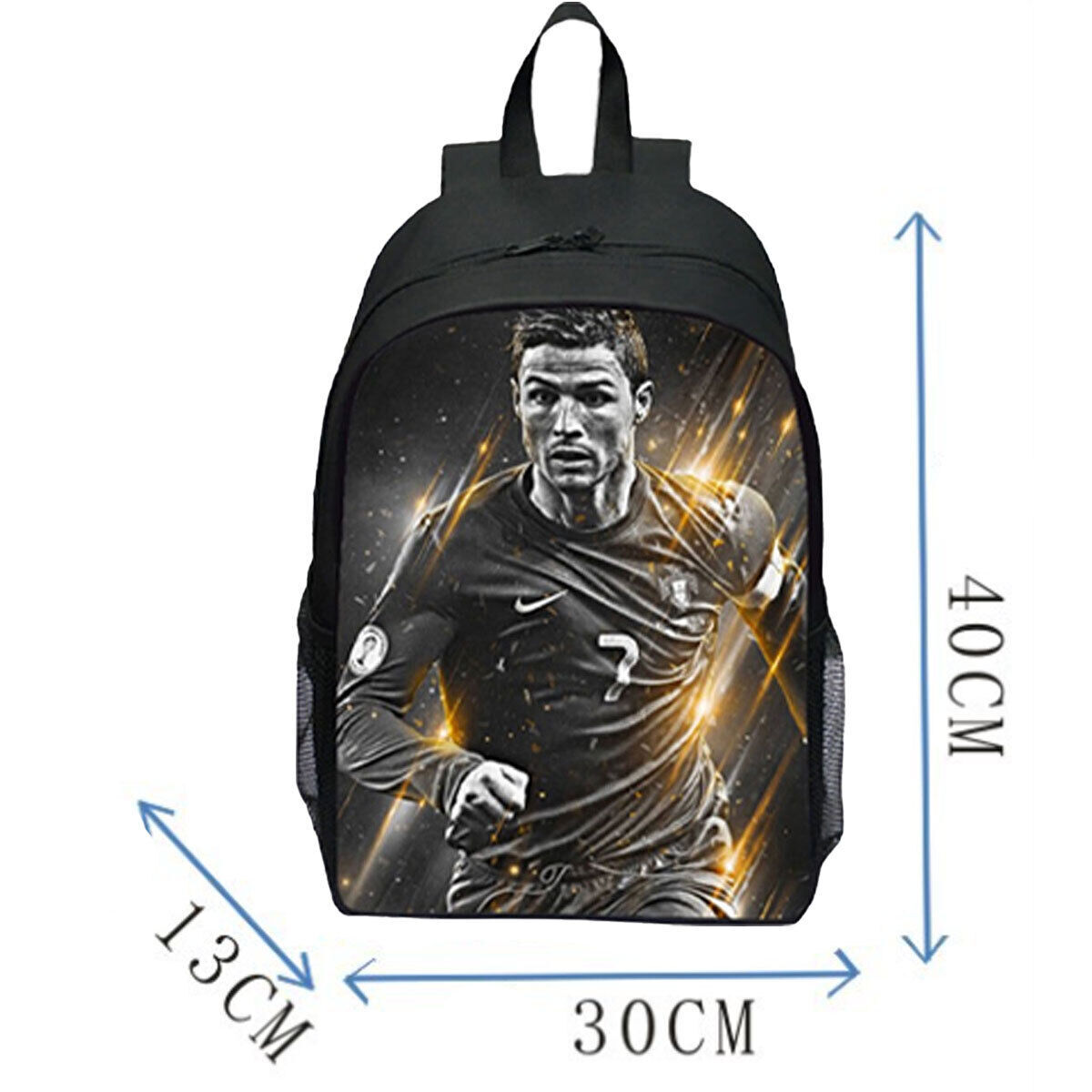 New CR7 Ronaldo Backpack Student School Travel Shoulders Bag Rucack Gift~