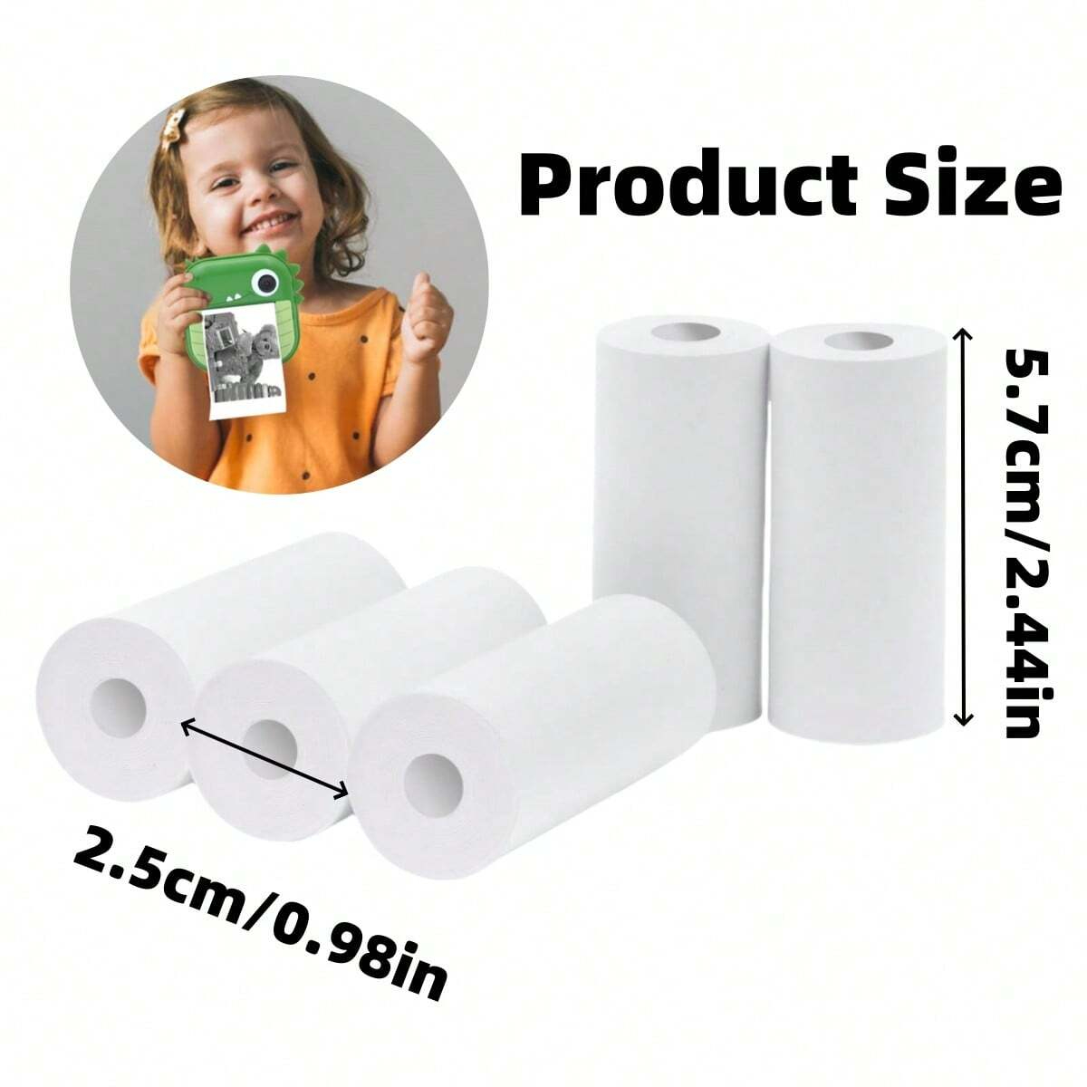 Mini papier termiczny bez naklejek 57 mm do przenośnej drukarki fotograficznej Papier termiczny do drukowania do drukarek kieszonkowych Aparat fotograficzny