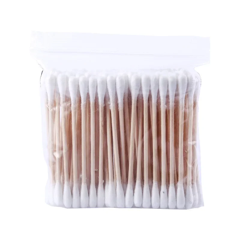 Duplo cabeça cosméticos algodão cotonete, maquiagem orelha, sumaúma, atacado, 100pcs