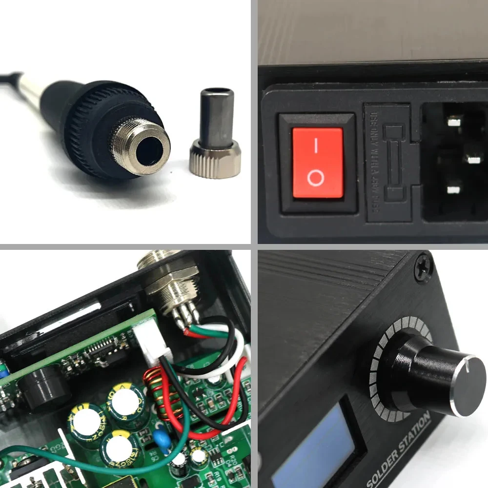220V Soldering Station Soldering Iron Repair Tool Soldering Station Hibernation Soldering Repair Tool Set Metal Handle Constant