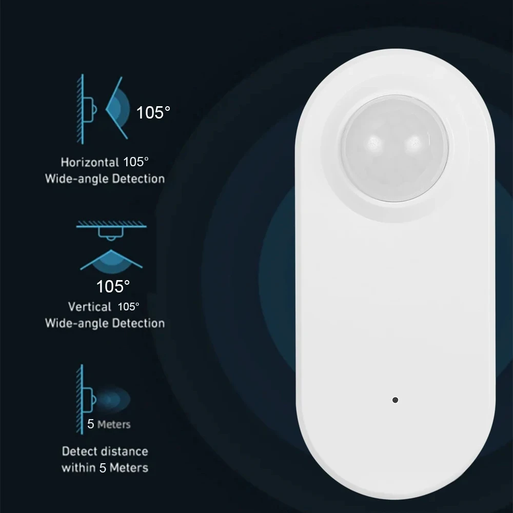 Tuya-Zigbee 3.0 Sensor do Corpo Humano, Sem Fio, Inteligente, Movimento Corporal, App Controle Remoto, Mini PIR Sensor de Movimento, Uso com Gateway