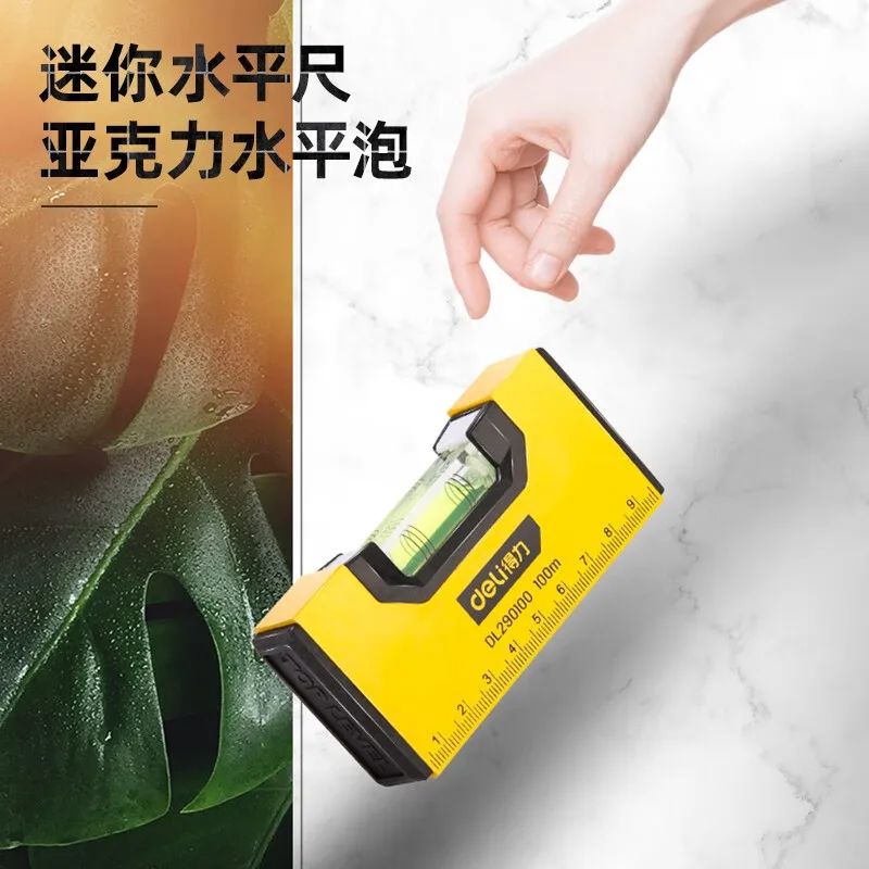 100mm Portable Magnetic Pocket Level High-precision Aluminum Structure Spirit Bubble Level Horizontal Level