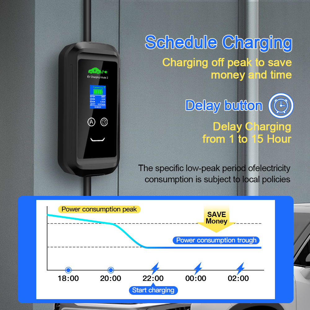 Portable11KW 16A 3P EV cargador Wallbox montaje en pared IEC 62196 tipo 2 enchufe Tuya APP/Cable de carga WIFI Normal para vehículo eléctrico 5M