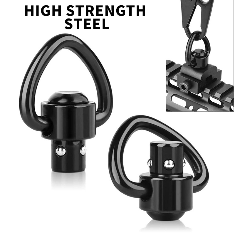 Riem Gun Sling Draaibare gesp Hartvormige ring Snelsluiting Stalen kogel Zwart Qd Ak Verstelbaar Airsoft-geweer