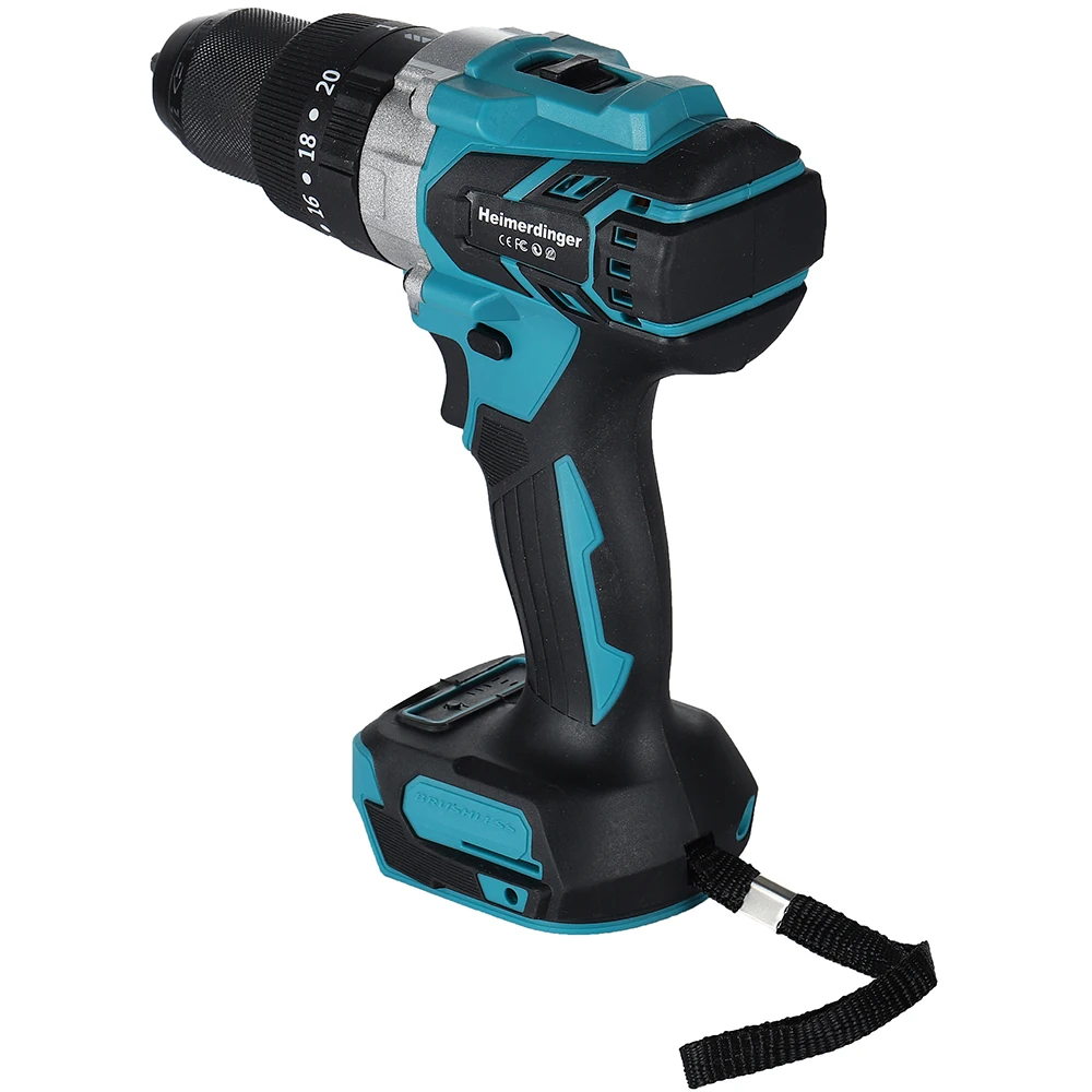 Taladro de impacto inalámbrico sin escobillas, taladro eléctrico de torsión de 1300 pulgadas, 2 velocidades variables, 1/2 In-lb(150N.m)