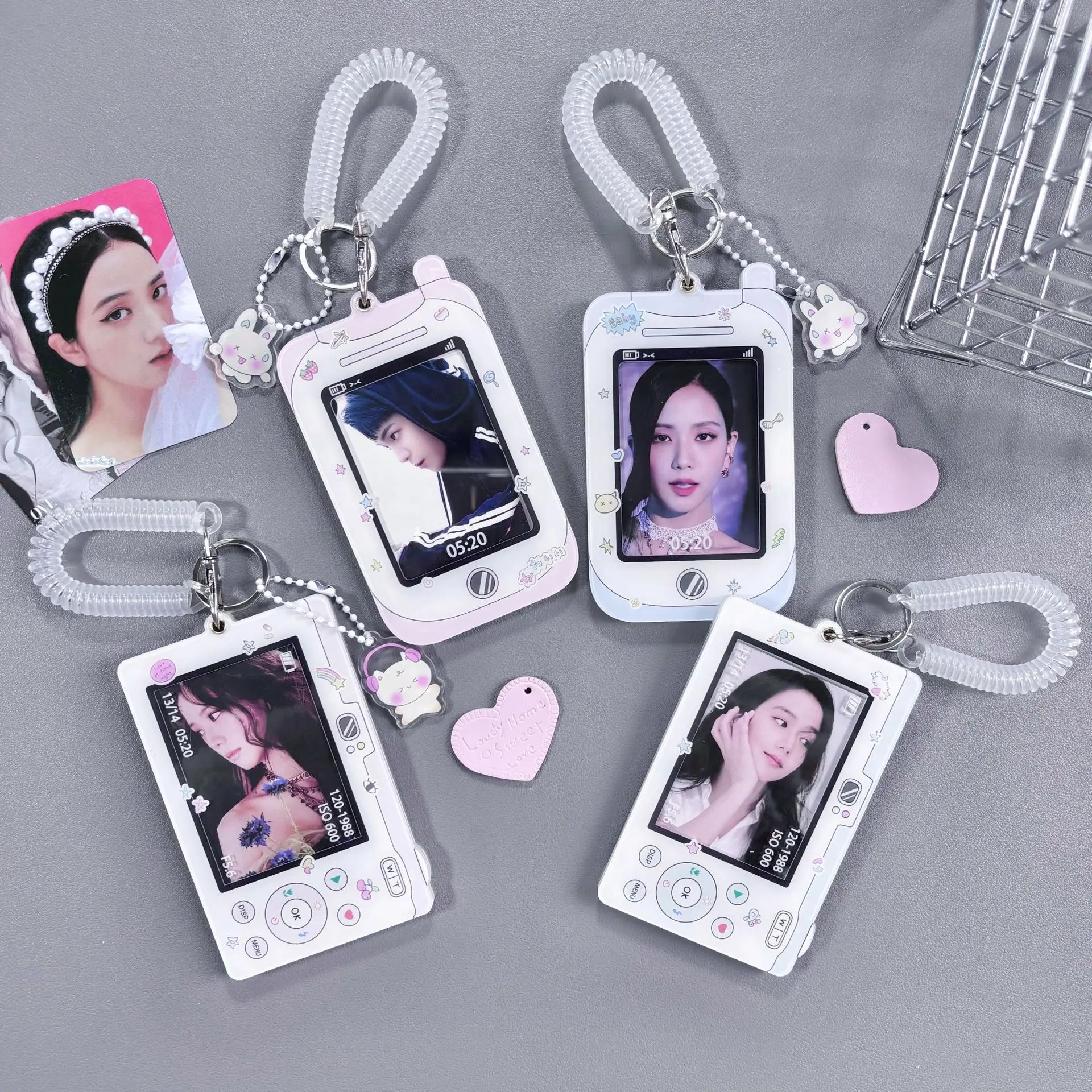 Y2k อะคริลิค Photocard ผู้ถือ Key CHAIN INS INS INS Idol Photo ผู้ถือบัตรตกแต่งนักเรียนผู้ถือป้าย ID หญิงการ์ด
